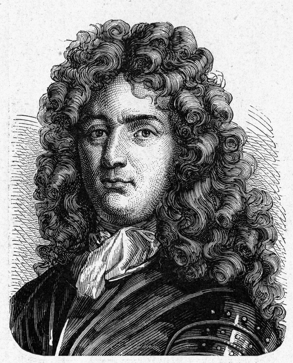 Portrét Vaubana (1633 - 1707). (Sébastien Le Prestre de Vauban) (maršál Francie a vojenský inženýr) - v „“ Album de la Science; věhlasní vědci; Velké objevy “”” 1896. od French School