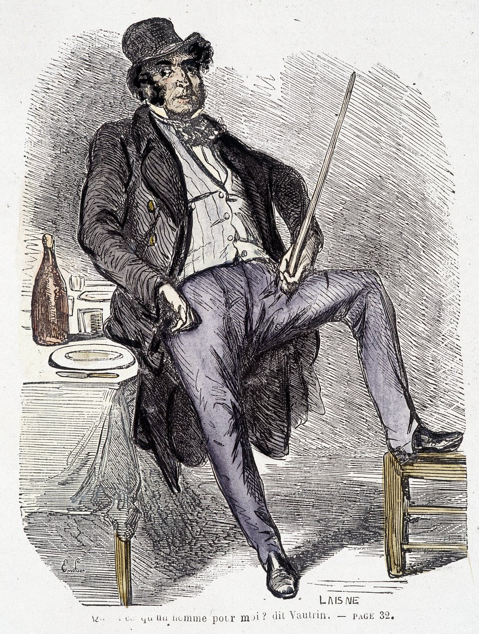 Portrét Vautrina (postava inspirovaná Vidocqem) - v Balzacově knize "Nádhera a utrpení kurtizán". od French School
