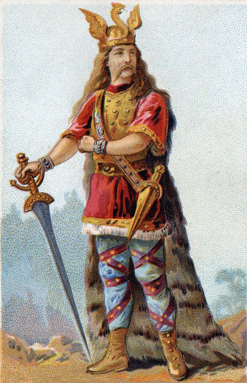 Portrét Vercingetorixe (72-46 př.nl), krále Galů. Chromolitografie kolem roku 1890. od French School