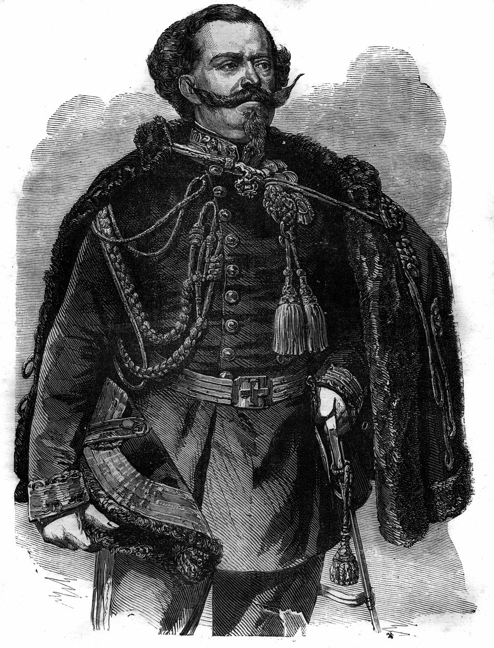 Portrét Victora Emmanuela (Vittorio Emanuele II di Savoia nebo Victor-Emmanuel od French School