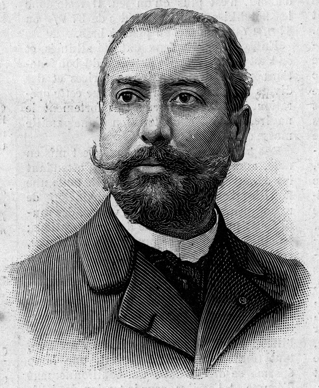 Portrét Victora Theophila Liotarda (1858-1916), francouzského lékárníka a koloniálního průzkumníka. Rytina v “” Journal des Voyages”” z 29. ledna od French School