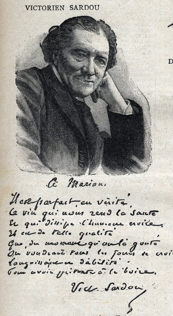 Portrét viktoriánského Sardoua (1831-1908), dramatika, v „Le Petit Parisien““ od French School