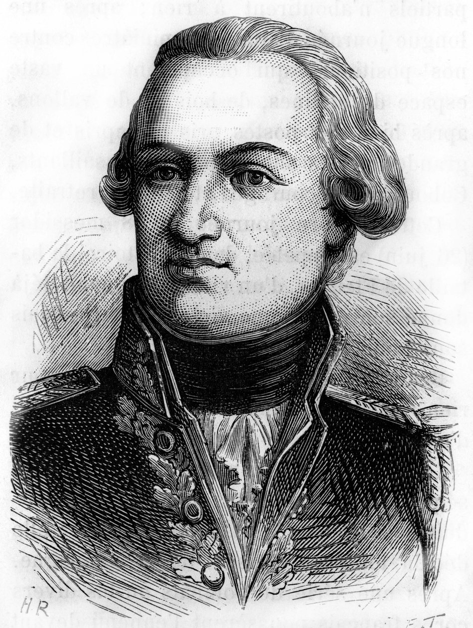 Portrét Villaret-Joyeuse (hraběte z Villaret de Joyeuse), francouzského admirála (1750 - 1812) - v „“L’Histoire de France““ od Henriho Martina od French School