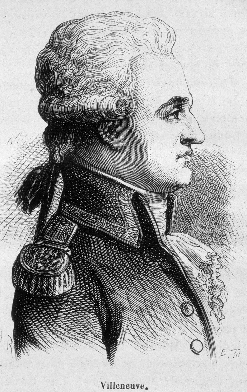 Portrét Villeneuva, francouzského admirála (1763 - 1806), začal bitvu u Trafalgaru, která byla katastrofou, a poté spáchal sebevraždu - v „“L
