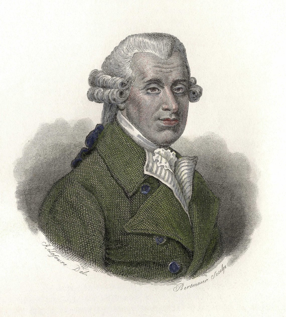 Portrét Williama Hawese (1736-1808), anglického lékaře. V ""Portréty užitečných mužů"" od French School