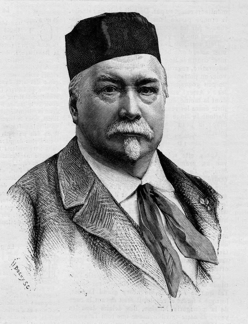 Portrét novináře a romanopisce Adolphe Monnot de Balathier de Bragelonne, který zemřel v roce 1888. od French School