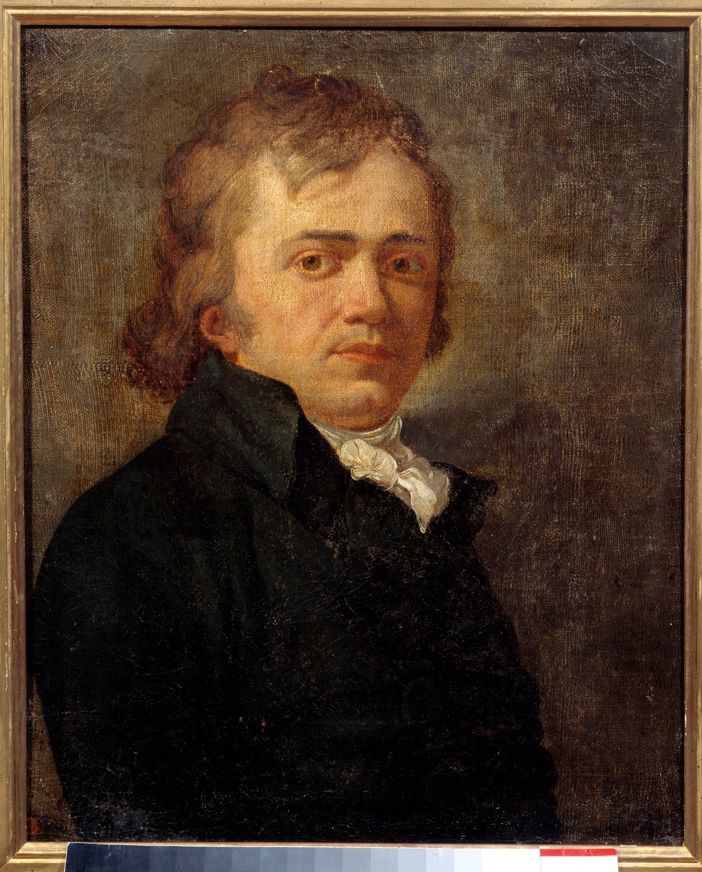 Portrét muže, který byl kdysi identifikován jako Andre Chenier (1762-1794), francouzský roajalistický básník. Anonymní francouzská malba od French School