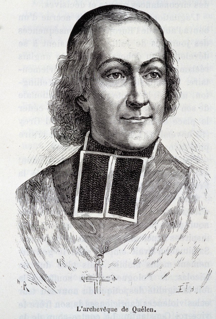 Portrét arcibiskupa Hyacintha Louis de Quelen (1778 - 1839), preláta v „“L’Histoire de France““ od Henriho Martina od French School