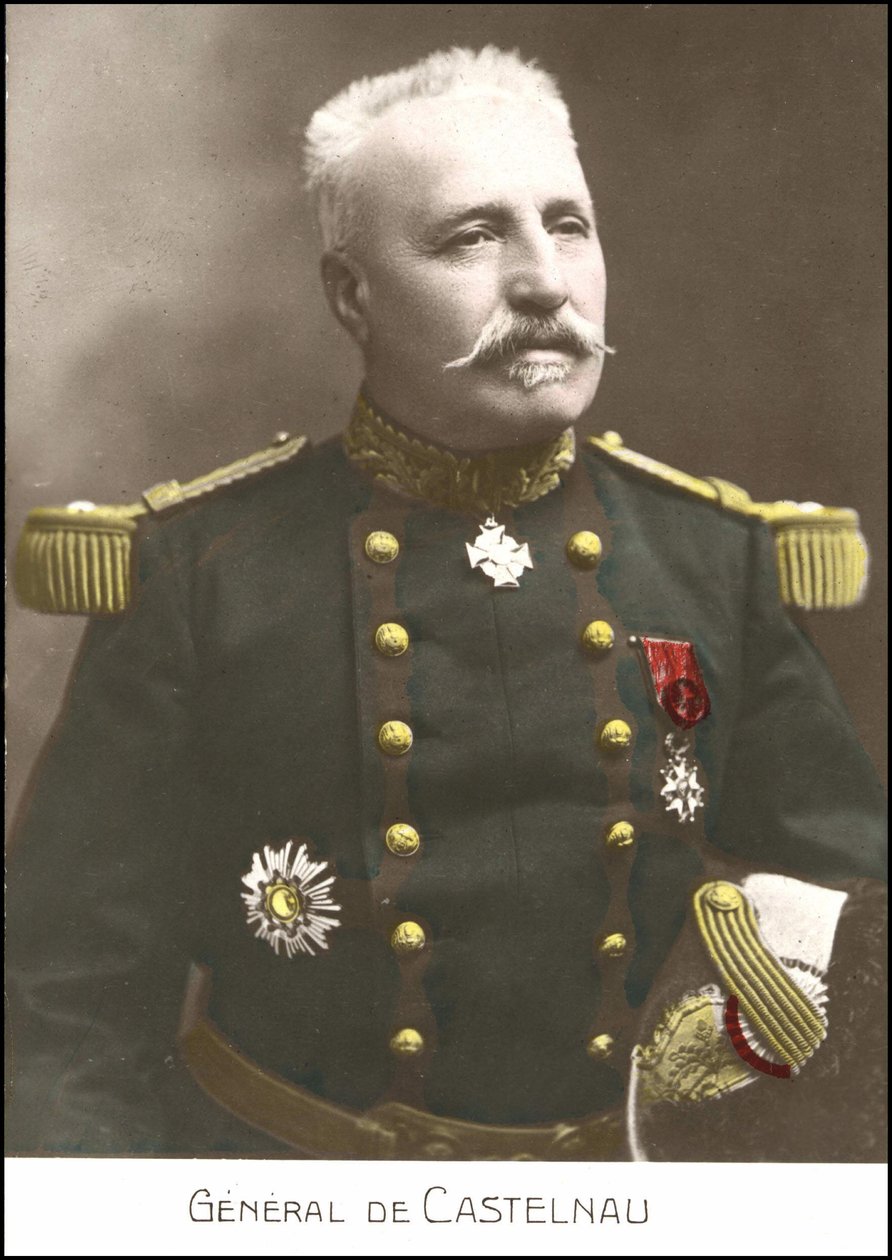 Portrét francouzského generála Noela Edouarda de Curieres de Castelnau (1851-1944). SD pohlednice 20. století. od French School