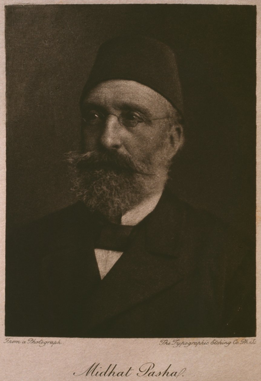 Portrét Khedive Tawfik, z LEgypte Georga Moritze Eberse (1837-98), 1881 (č. rytina) od French School