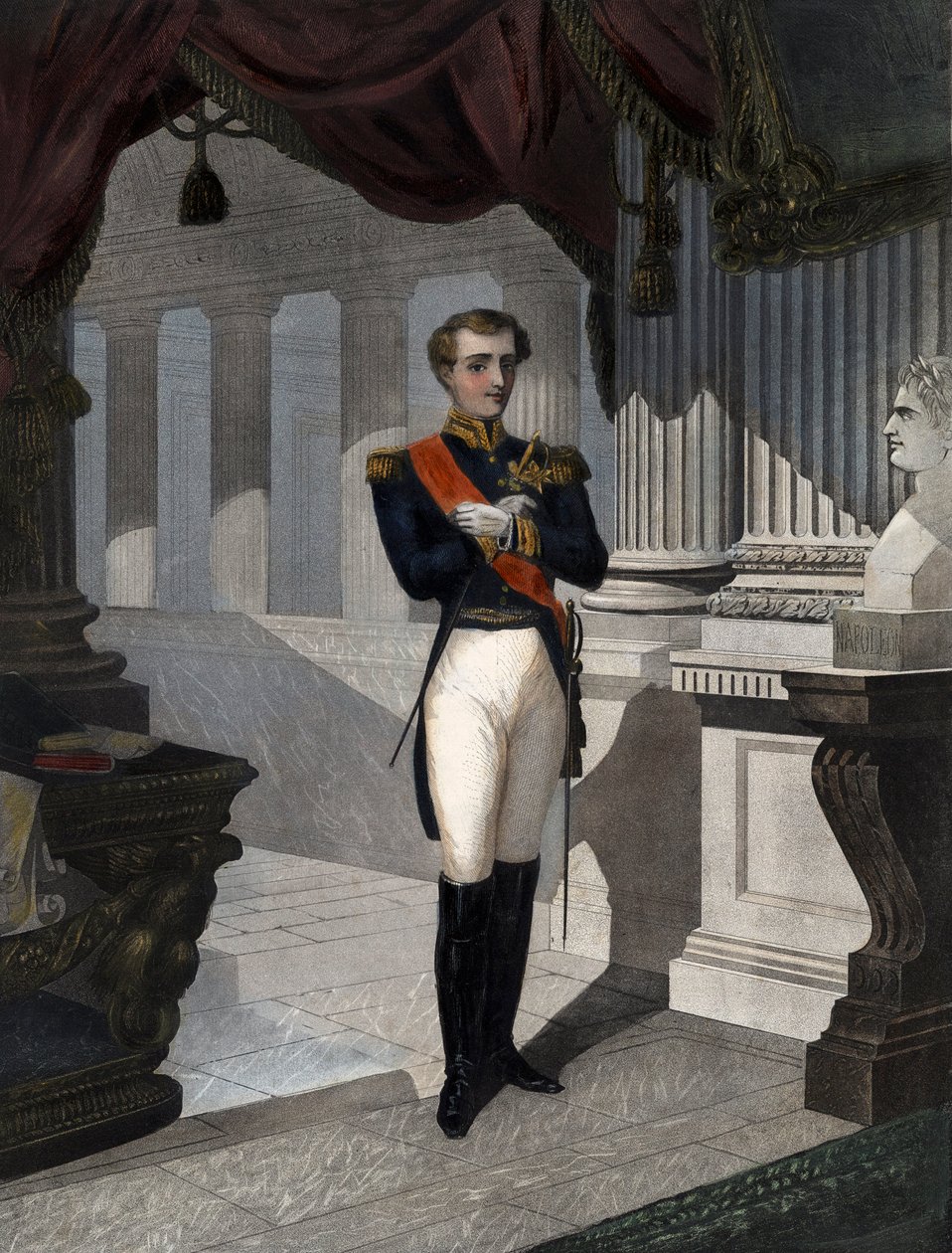 Portrét římského krále Napoleona II., vévody z Reichstadtu (1811-1832), syna císaře Napoleona I. (1769-1821)” rytina Pernel od French School