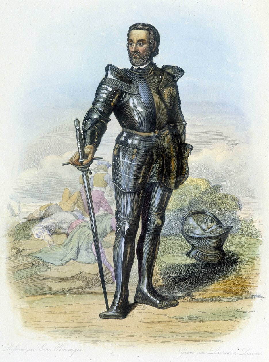 Portrét rytíře Bayarda (1475-1524) - v „Le Plutarch francais“, ed. Mennechet od French School