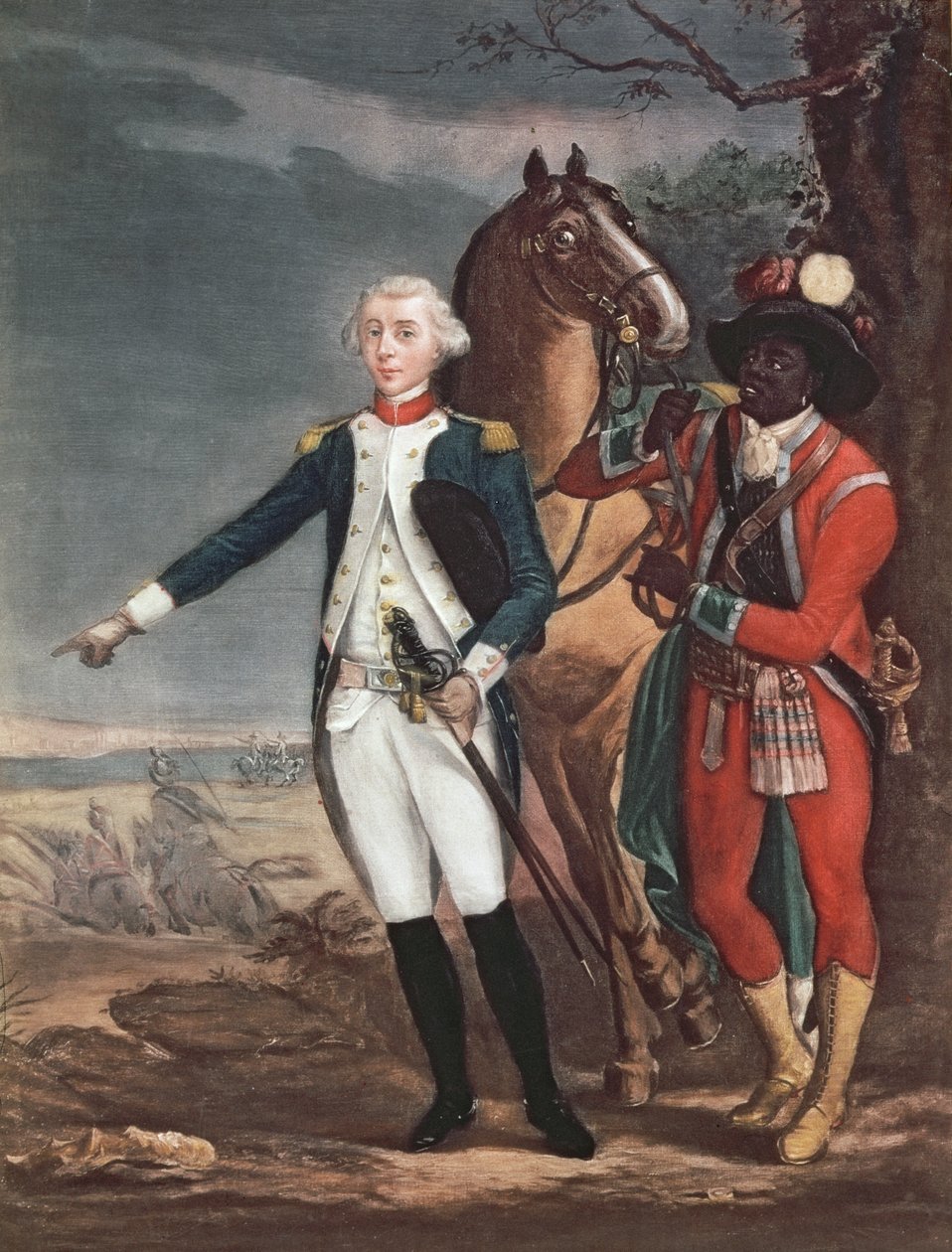 Portrét markýze de La Fayette s Aide-de-Camp během americké války za nezávislost od French School