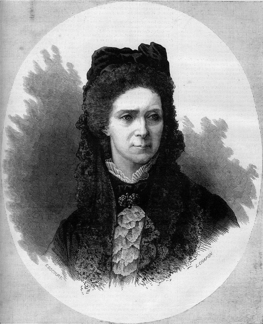 Portrét ruské imprese Marie Alexandrovny (1824-1880), rozené princezny Marie Hessenské a Rýnské (Maximilian Wilhelmine Marie). Rytina v „“ Le Monde Illustré““ č. 1211 z 12. června 1880. od French School