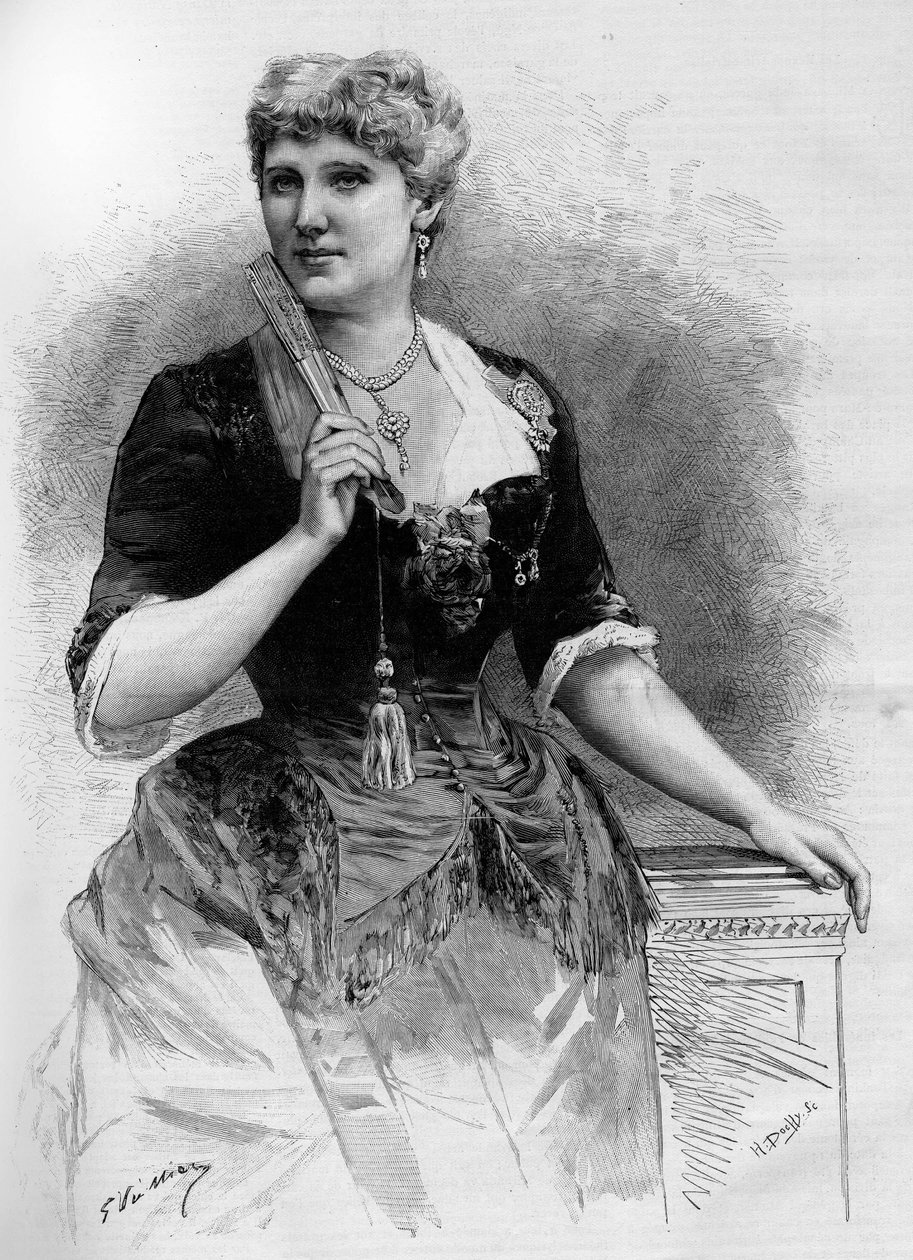 Portrét švédské sopranistky Christine Nilsson (1843-1921), v Illustrous World 1887. od French School