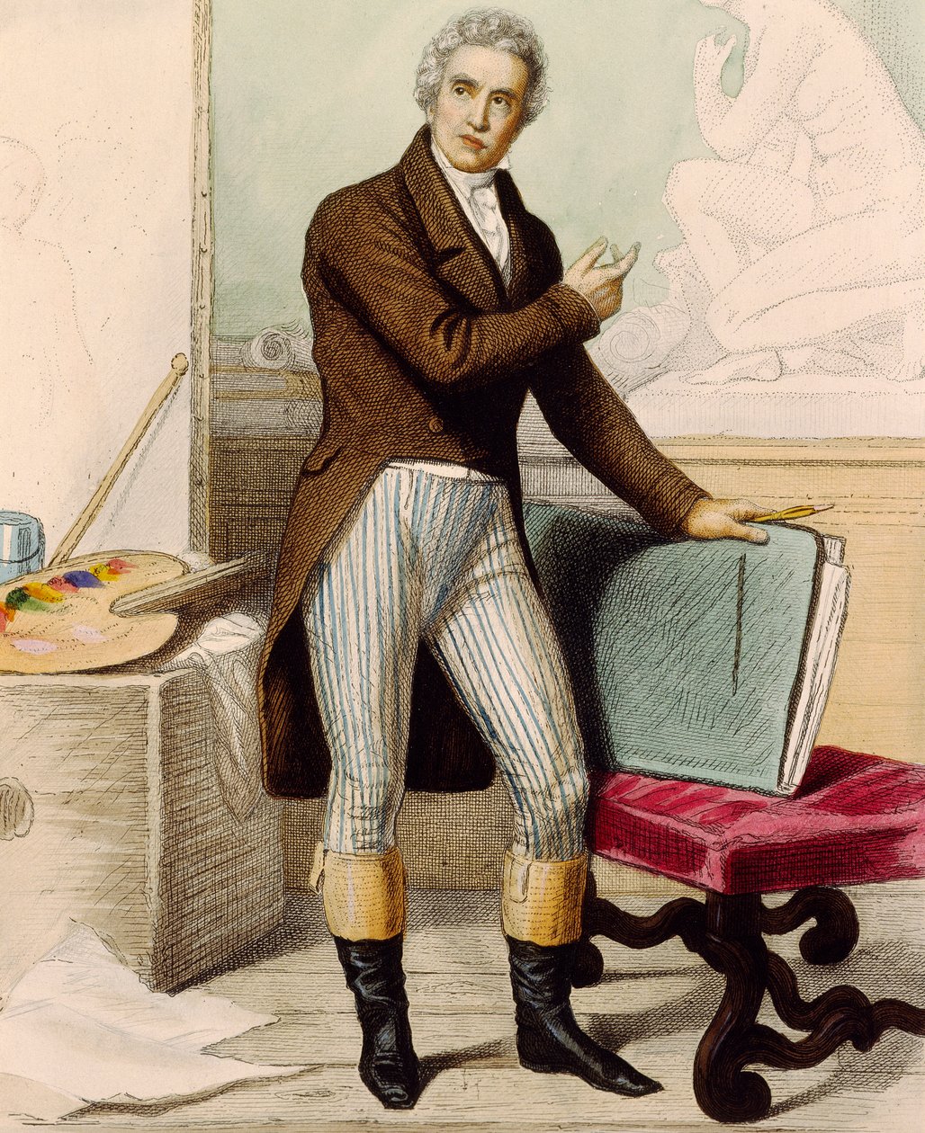 Portrét malíře Jacquese-Louise Davida od French School