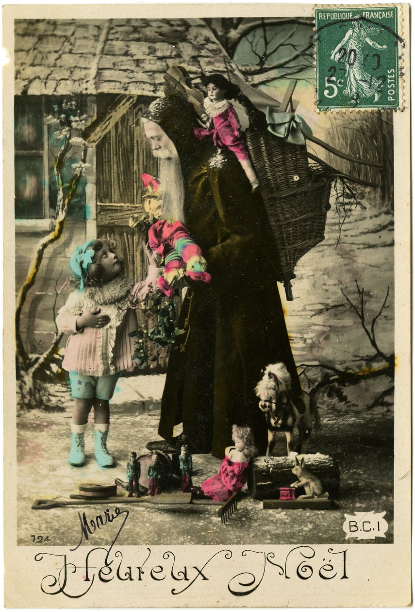 Pohlednice: Veselé Vánoce, Mary (tištěný papír) od French School