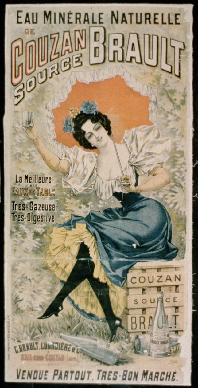 Reklamní plakát Brault Natural Mineral Water from Couzan od French School
