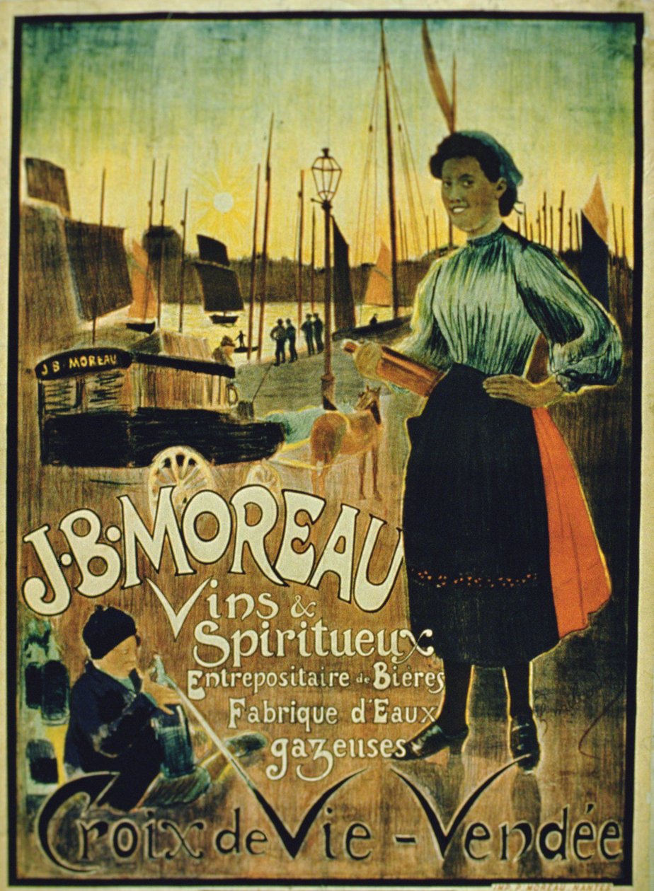 Plakátová reklama Croix de Vie, výrobce J.B. Moreau, Vendee od French School