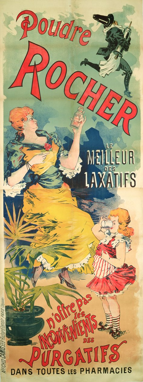 Reklamní plakát Rocher Powder, Nejlepší projímadlo, kolem roku 1900 od French School