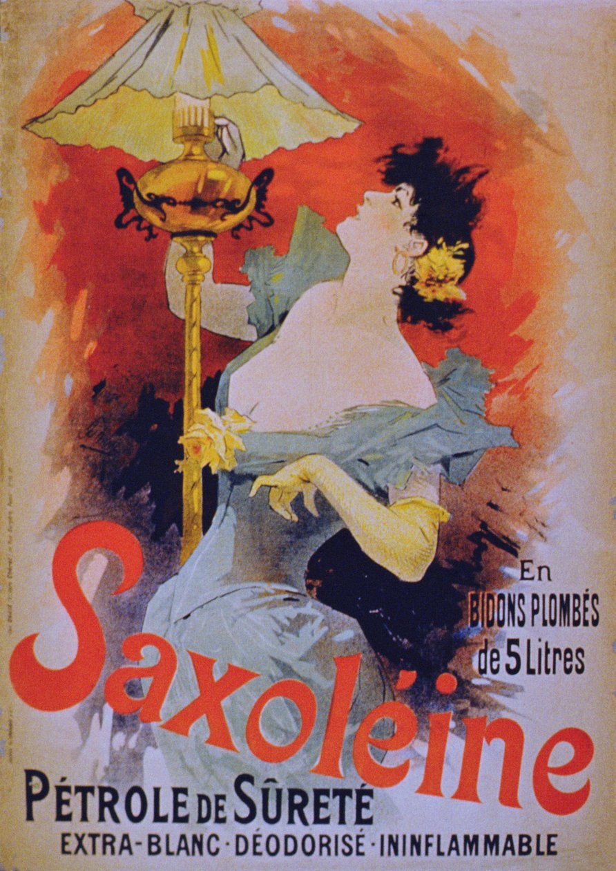 Reklamní plakát Saxoleine Safety Lamp Oil, 90. léta 19. století od French School
