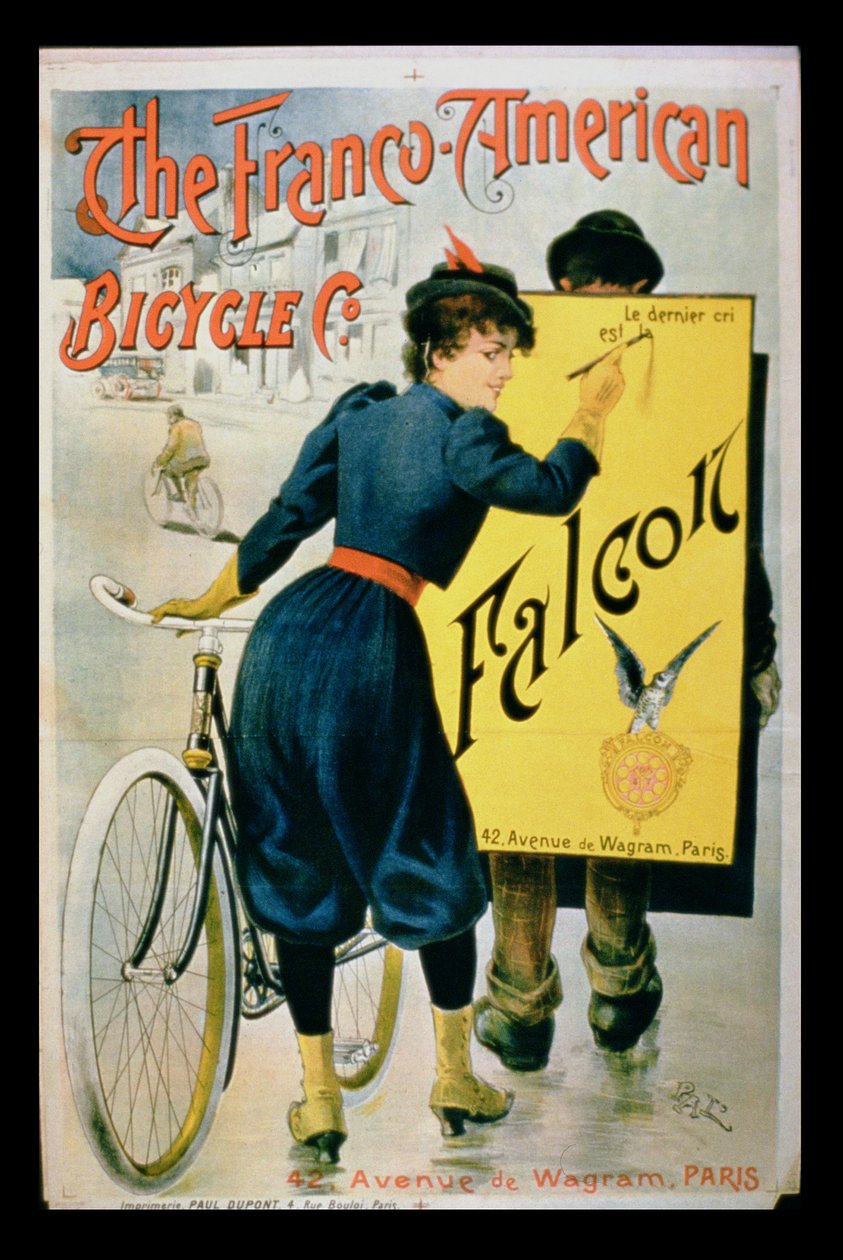Plakátová reklama The Franco-American Bicycle Co., Paris od French School