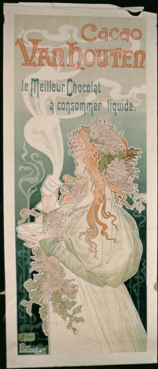 Reklamní plakát "Vanhouten Cacao" (barevná litografie) od French School