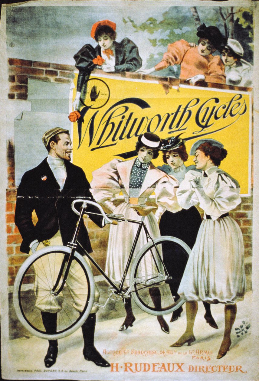 Plakátová reklama Whitworth Cycles, Paříž od French School