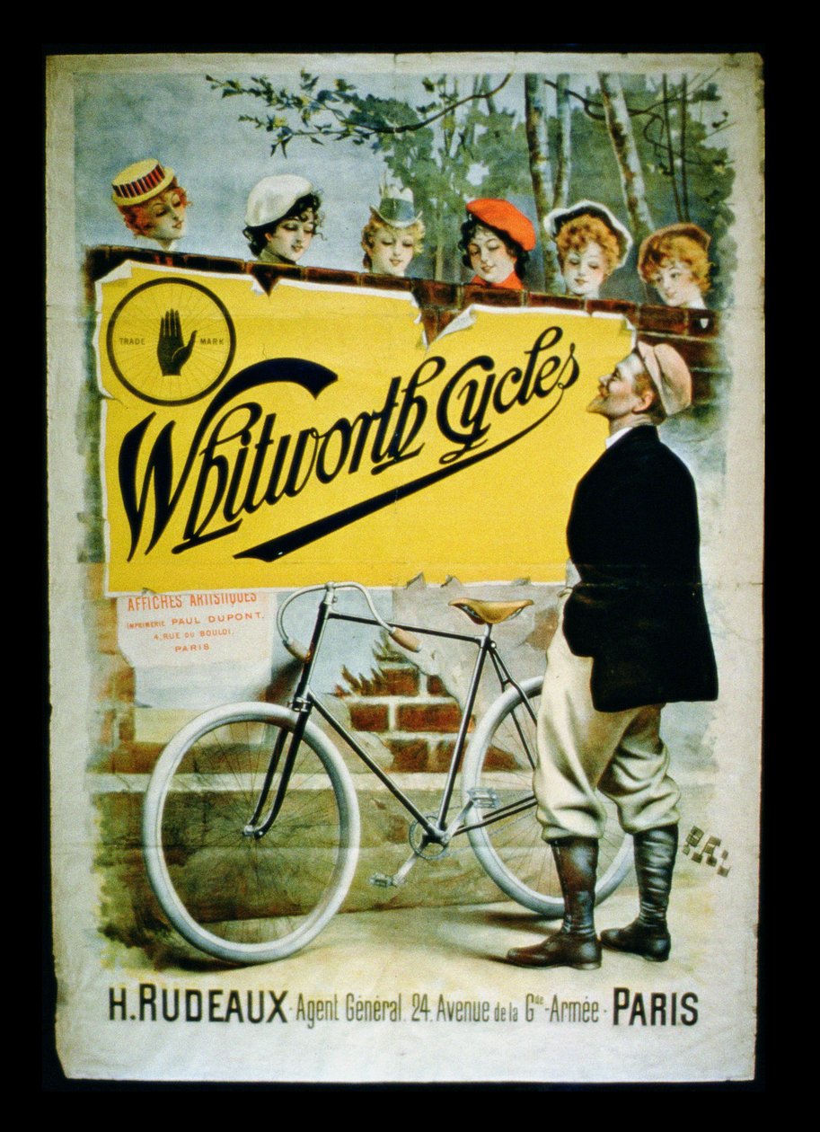 Plakátová reklama Whitworth Cycles, Paříž od French School