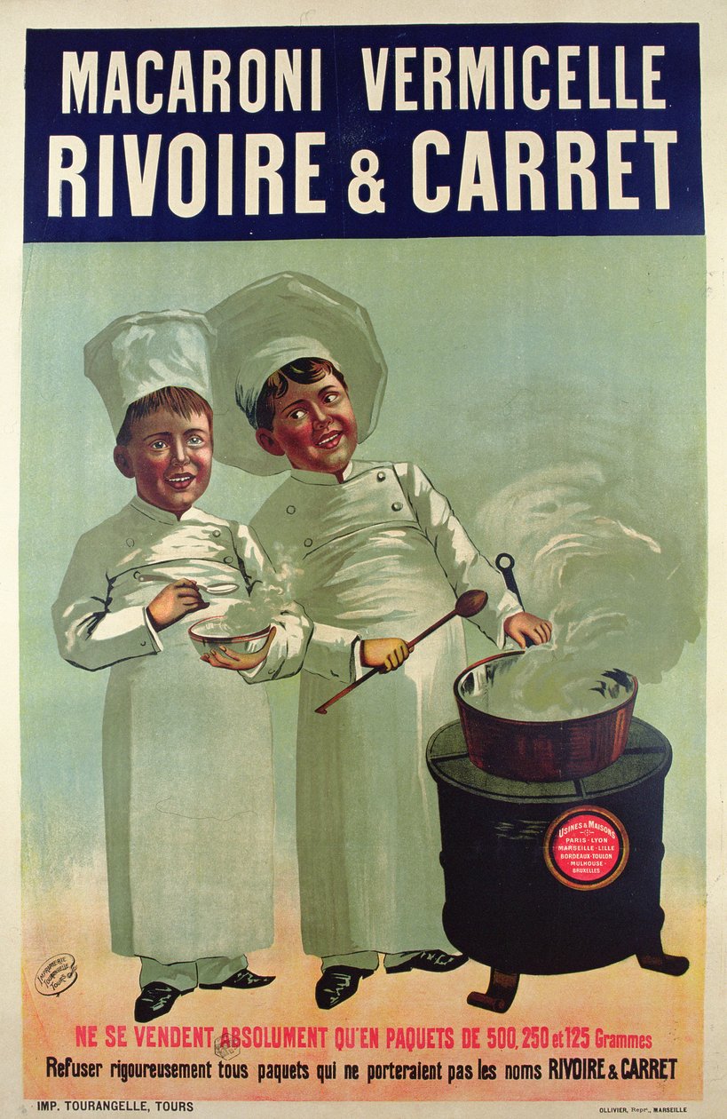 Plakát reklamní těstoviny vyrobené Rivoire et Carret od French School