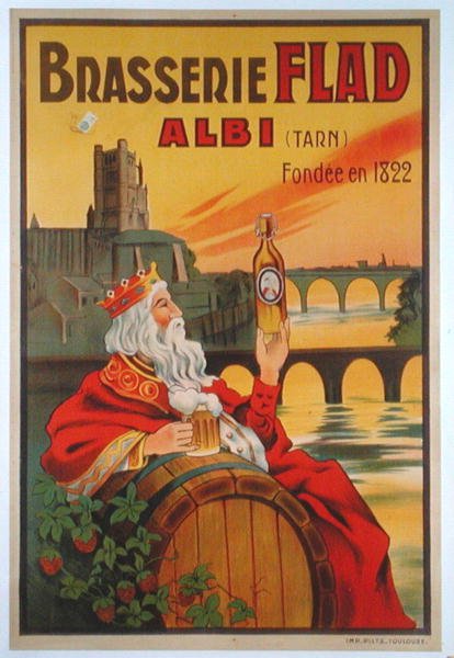 Plakát propagující Brasserie Flad v Albi od French School