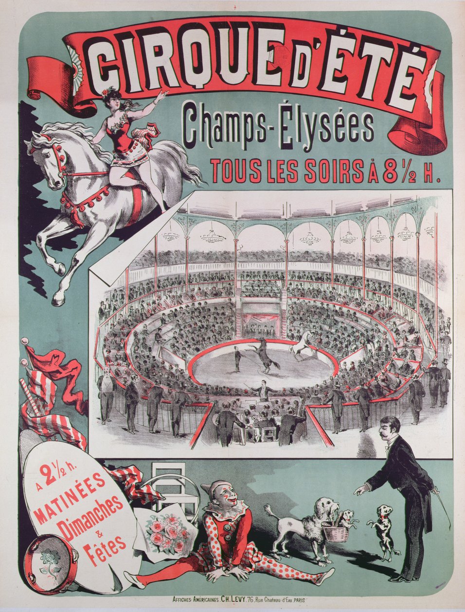 Plakát propagující Cirque dEte, c.1880 od French School