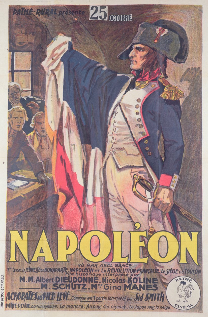 Plakát inzerující film Napoleon, který napsal Abel Gance od French School