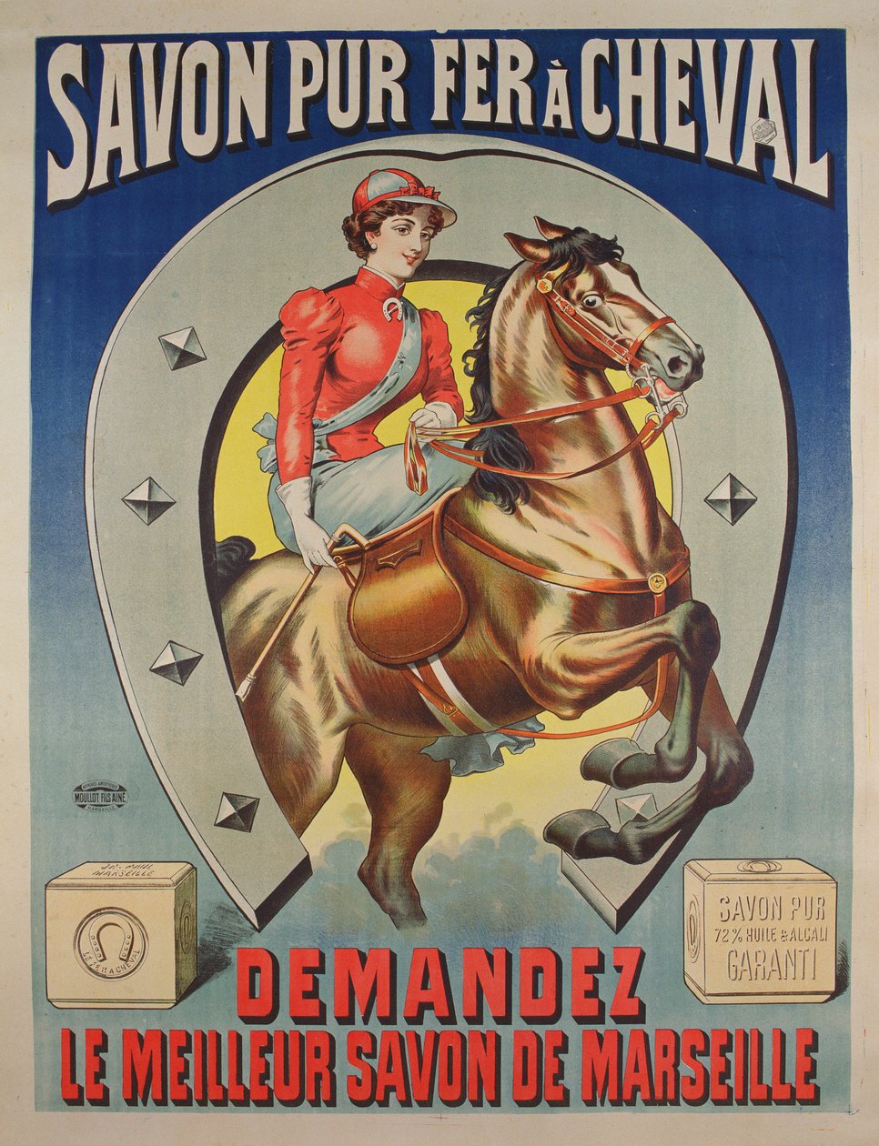 Plakát pro Le Fer a cheval soap od French School