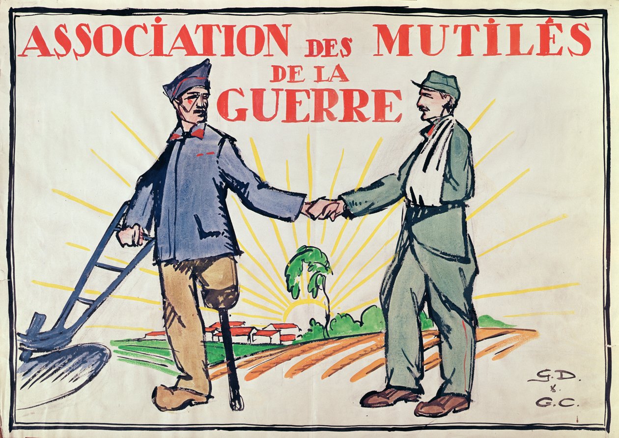 Plakát pro Association des Mutiles de la Guerre, cca 1920 od French School