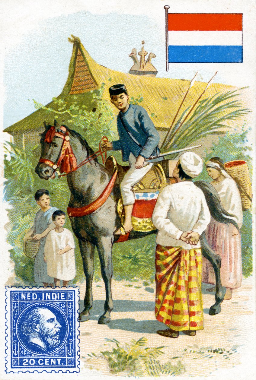 Pošťák doručující dopis v Nizozemské východní Indii, konec 19. století od French School