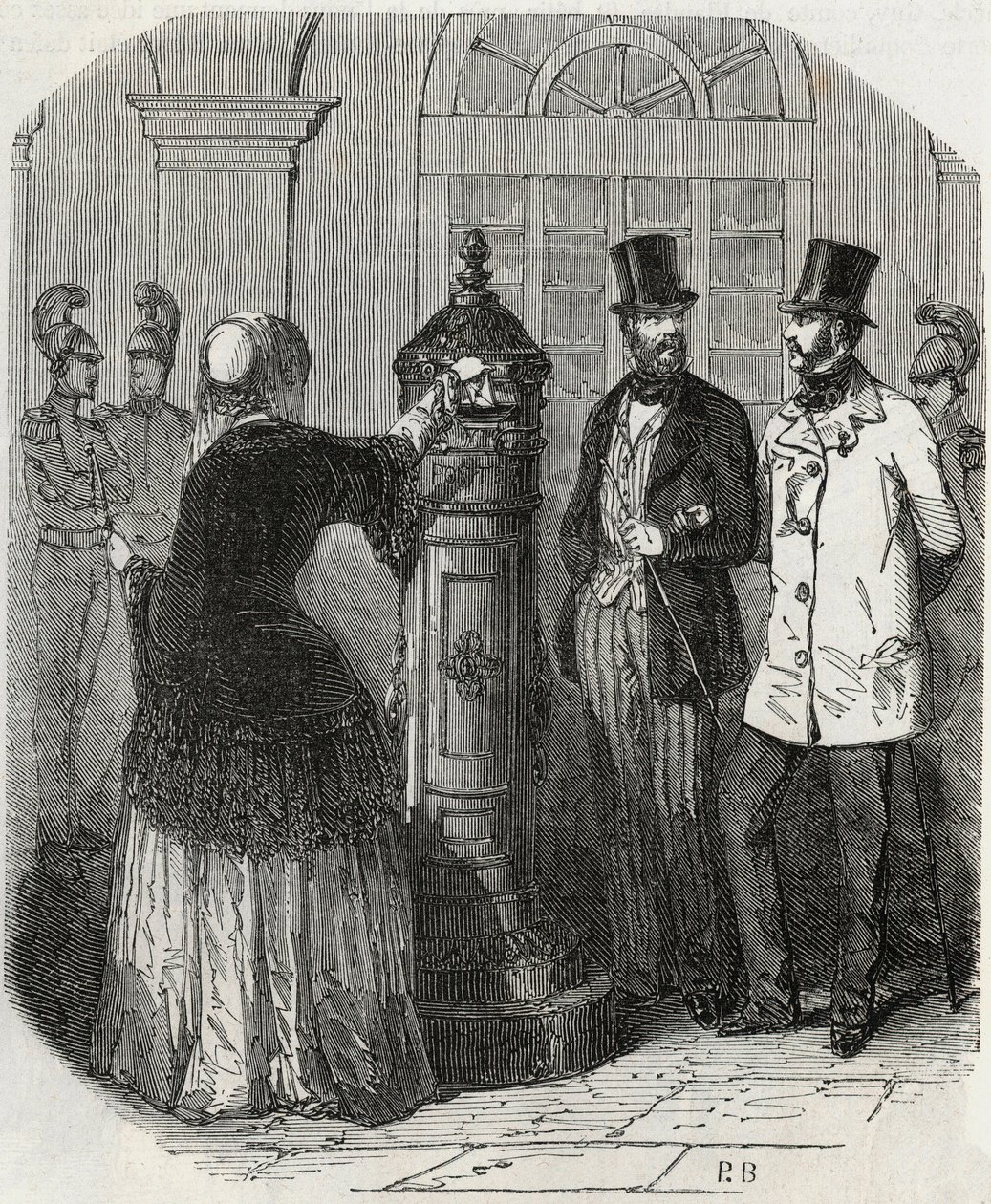 Příspěvky: nová poštovní schránka - Rytina v „Tableau-de-Paris“ od Edmonda Texiera 1852 od French School