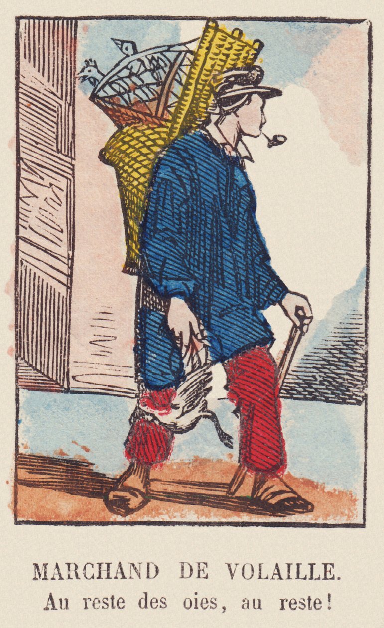 Obchodník s drůbeží. Na ostatní husy, na ostatní! , kolem roku 1819 (tisk) od French School