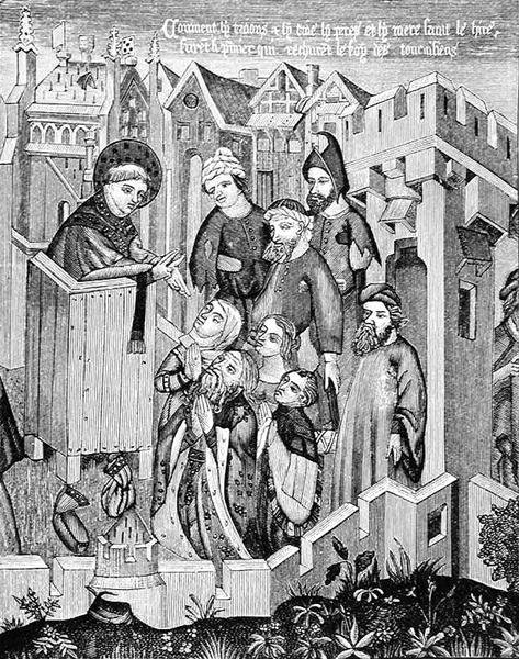 Kázání prvních misijních apoštolů, ilustrace z vědy a literatury ve středověku a renesanci, napsal a vyryl Paul Lacroix, 1878 od French School