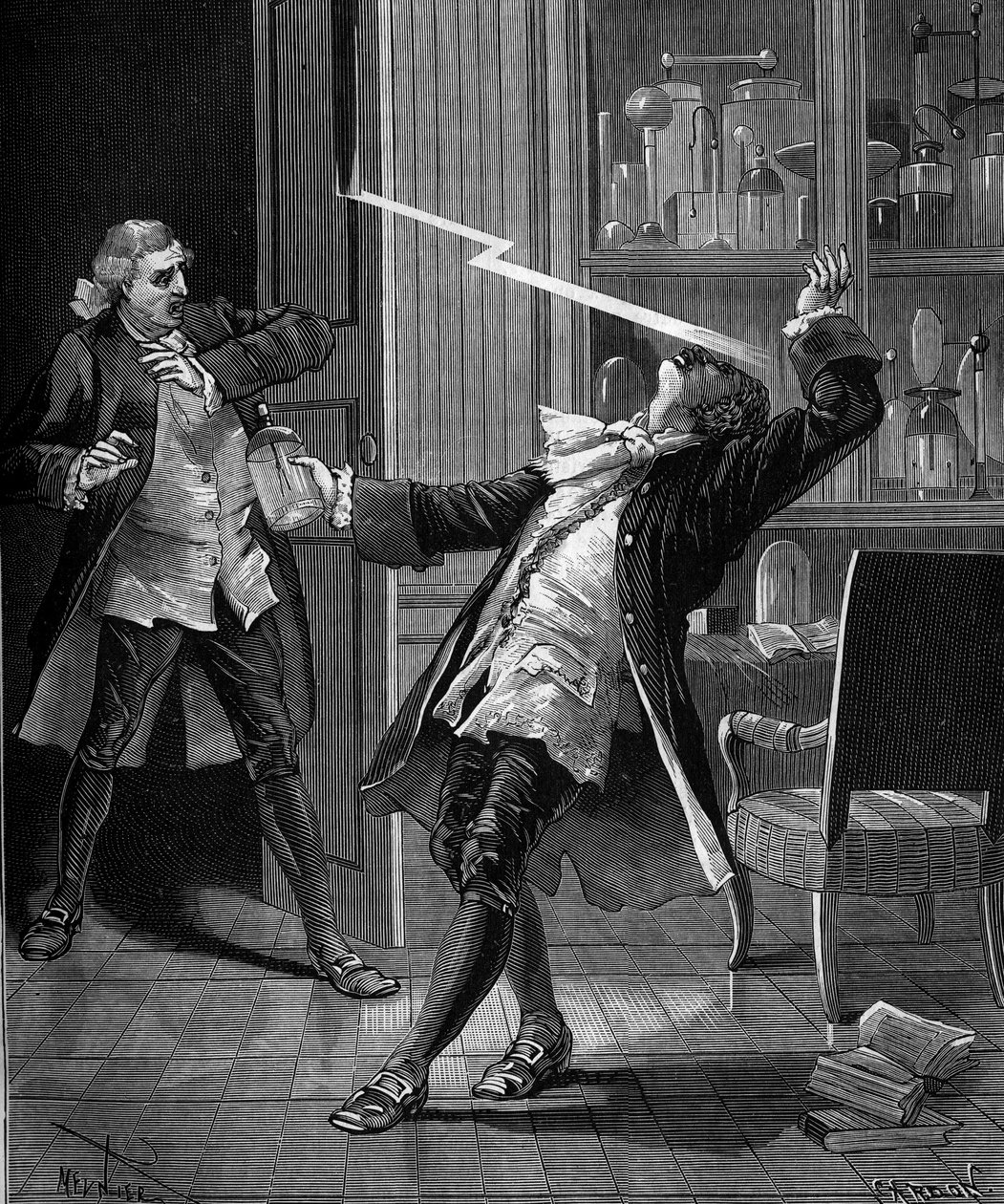 Profesor Georges Guillaume Richmann (1711-1753) zemřel ve své dílně po experimentu s elektroměrem od French School