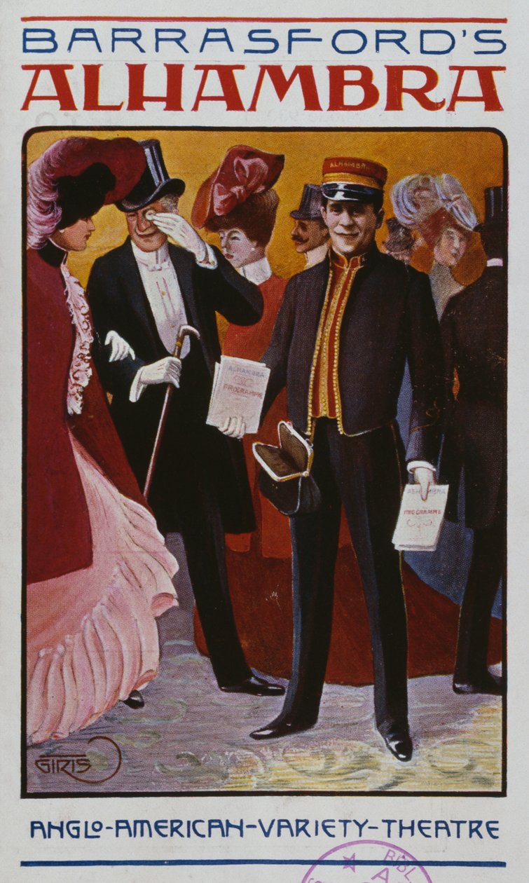 Program pro Alhambra Music Hall, c.1905 od French School