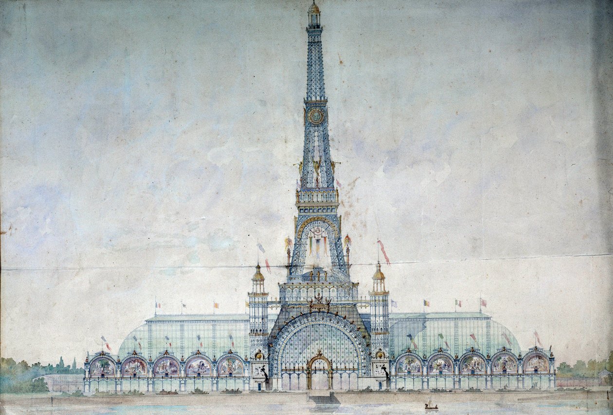 Projet odmítá upravit Eiffelovu věž pro výstavu Gustava Raulina v roce 1889 od French School