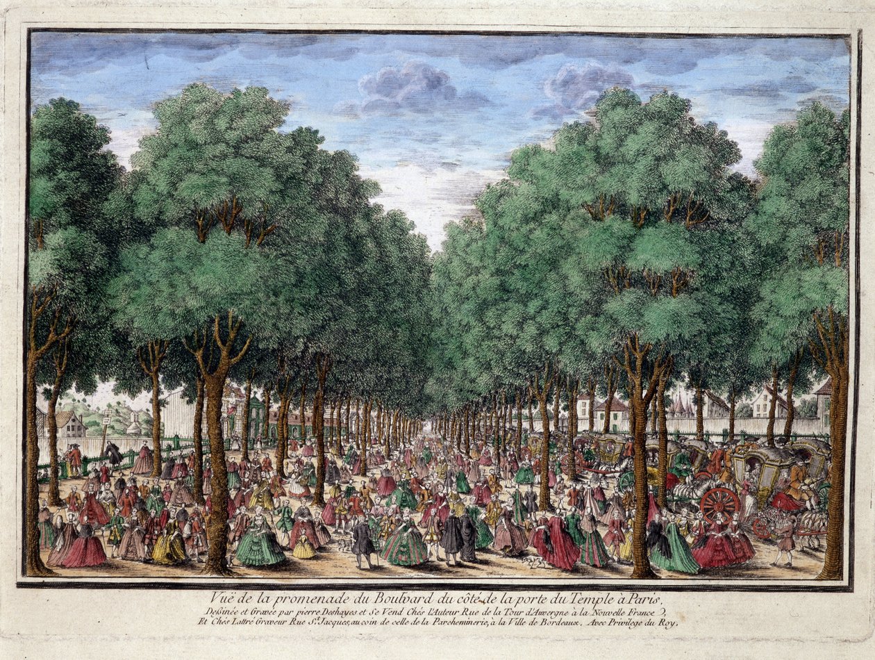 Promenade du boulevard, Porte du Temple Pariisissa - kaiverrus od French School