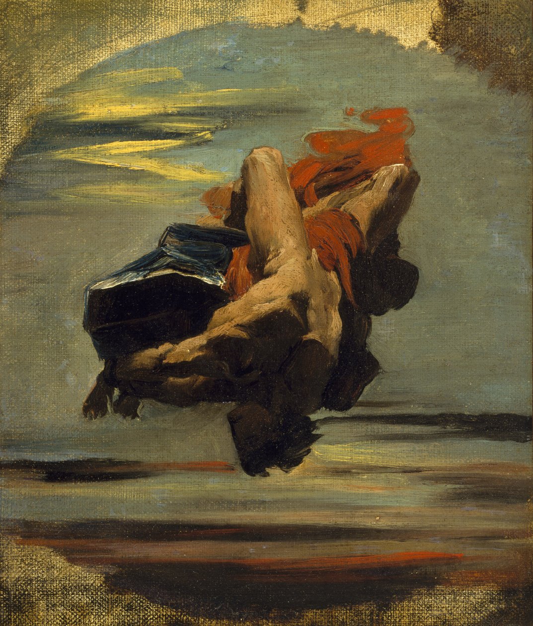 Prometheus Falling from the Rock (olej na plátně) od French School