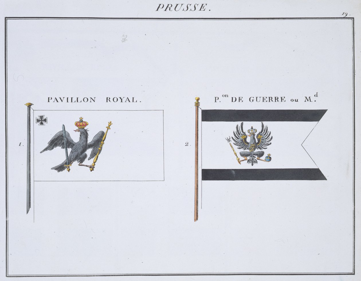 Pruské vlajky, z francouzské knihy vlajek, c.1819 od French School