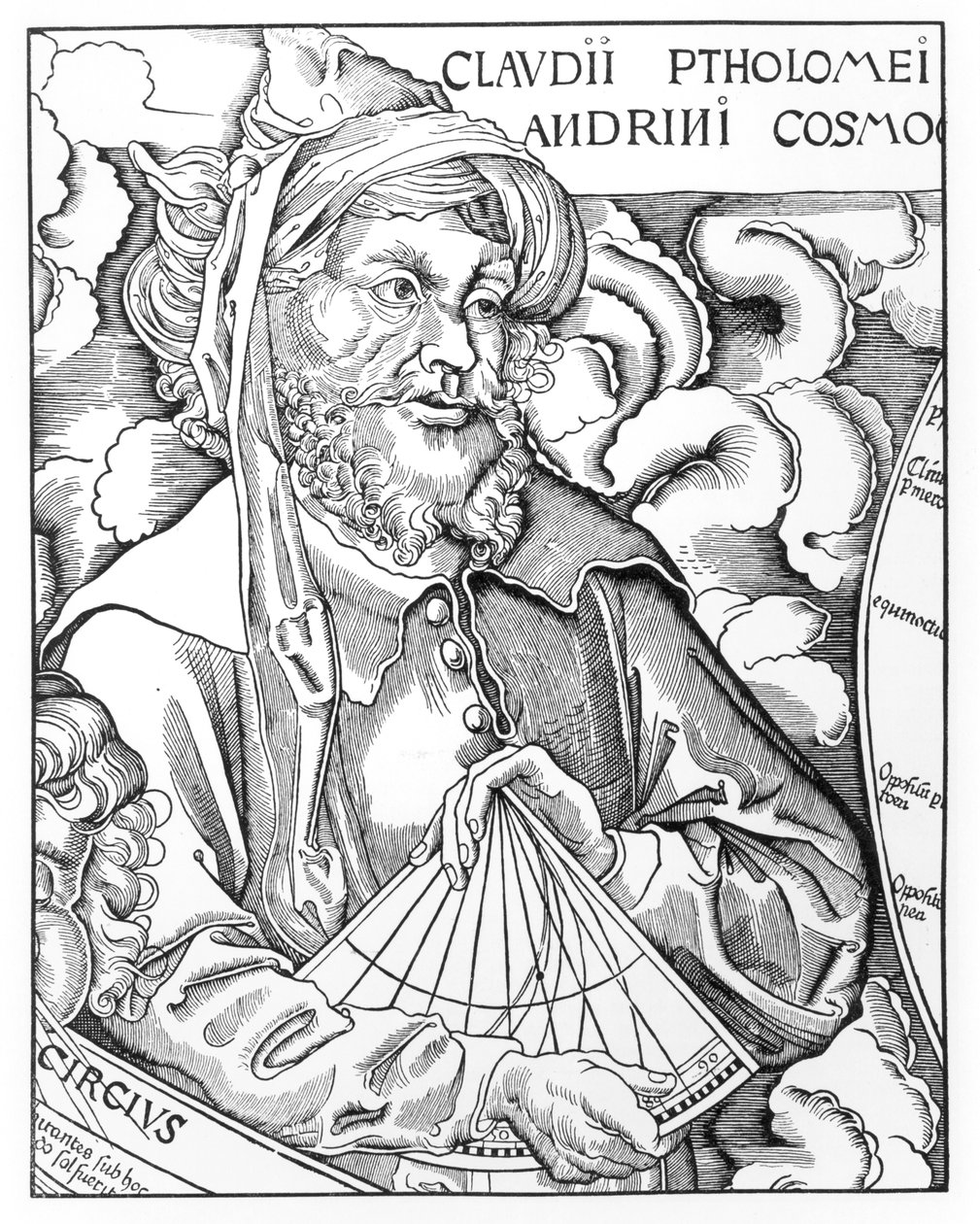 Ptolemaios (Claudius Ptolemaeus) (c.90-168) držící sextant od French School