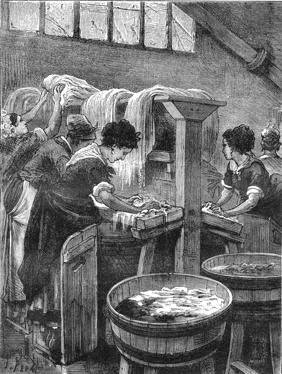 Veřejné mytí, mycí dílna, spotřeba vody 1880 od French School