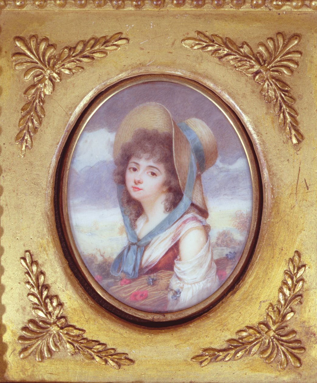 Pulcherie de Valence nesoucí snop pšenice s mákem a chrpou, c. 1783 (wc) od French School