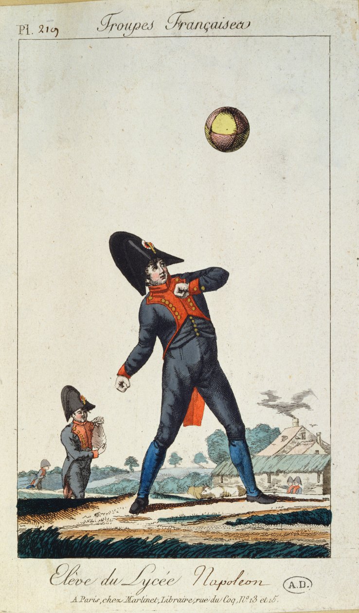Žák Napoleonova lycea, z knihy Troupes Francaises, cca 1805 od French School