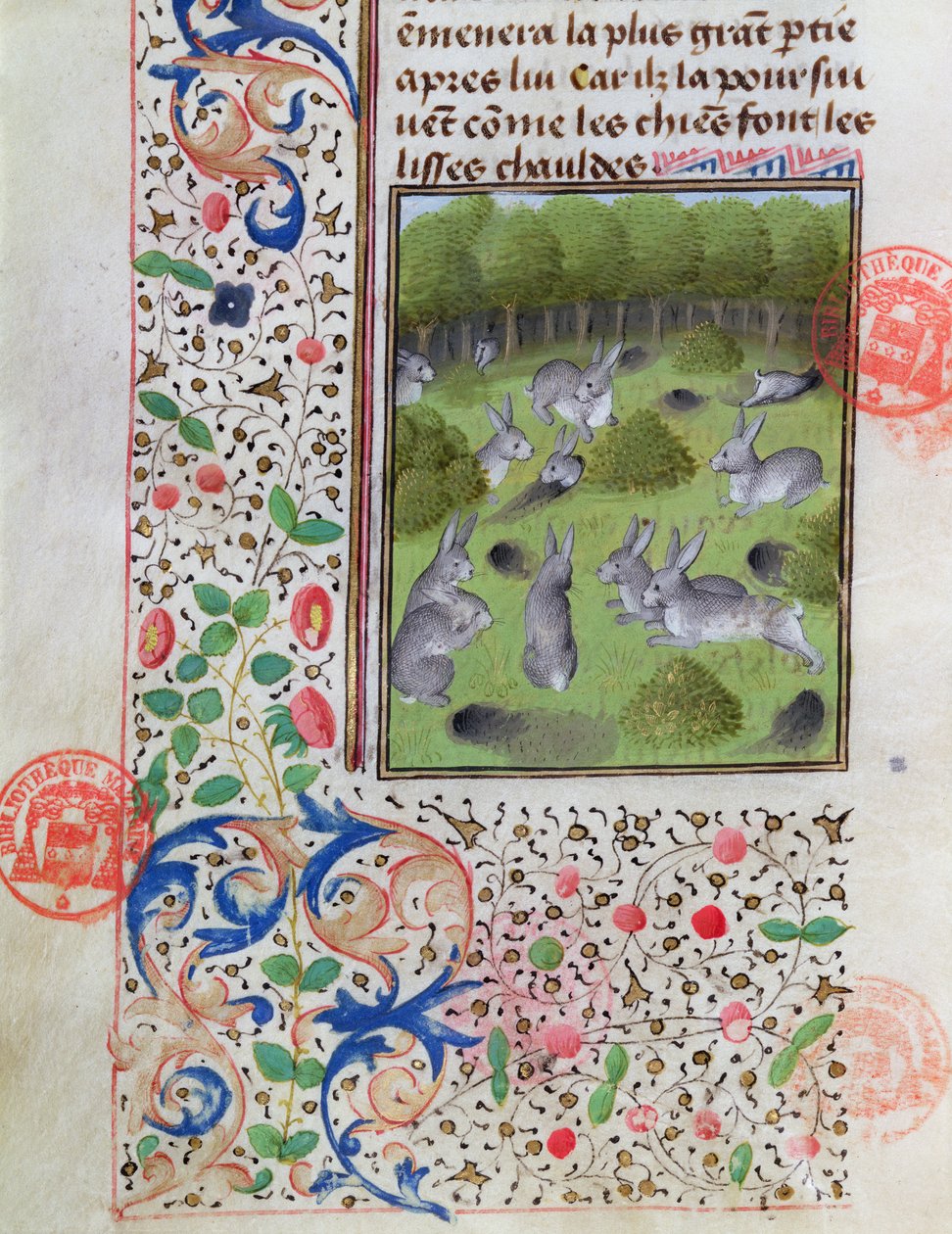 Rabbit Warren, z Livre de la Chasse od Gastona Phebuse de Foix (1331-91) od French School